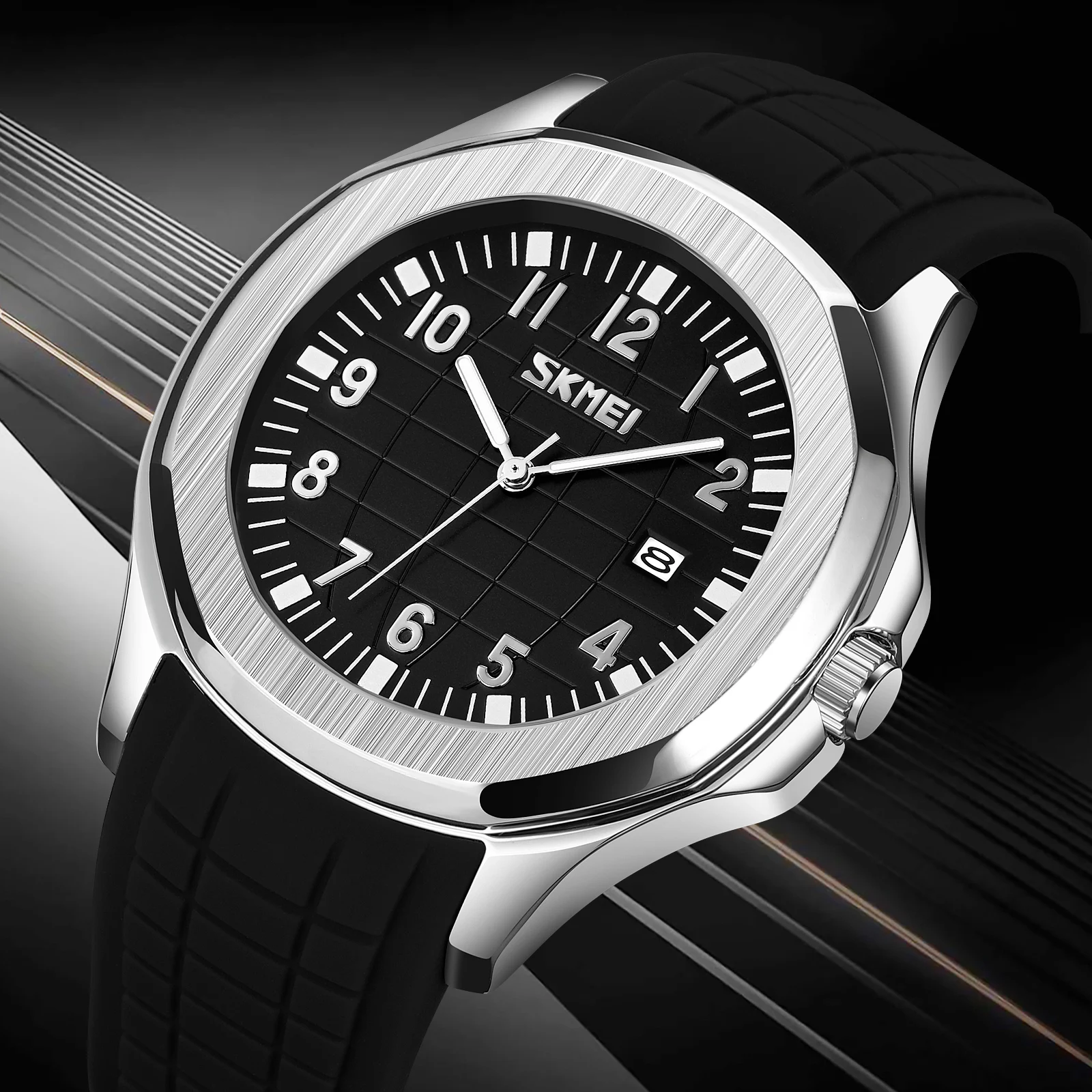 SKMEI シンプルな日本製クォーツムーブメント腕時計 メンズ カジュアル 防水 日付表示 スポーツウォッチ 男性用時計 メンズ腕時計 (男性用時計)