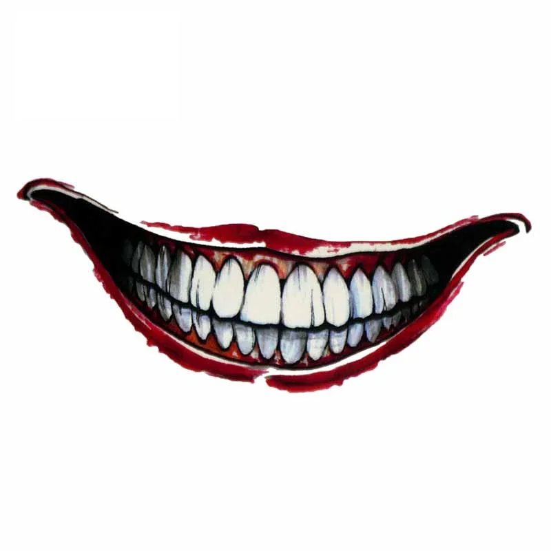 Terror Devil SmilesFangs Mouth Creative Stickers Car Window Motorcycle Helmet Laptop Wall Bicycle Truck Off-road Helmet Decal