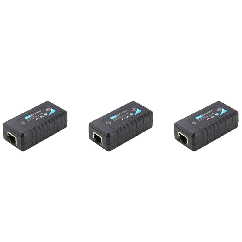 

3X 1 Port POE Extender 10/100Mbps With IEEE 802.3Af Standard Input/Output For IP Camera Transmission Distance 120 Meters