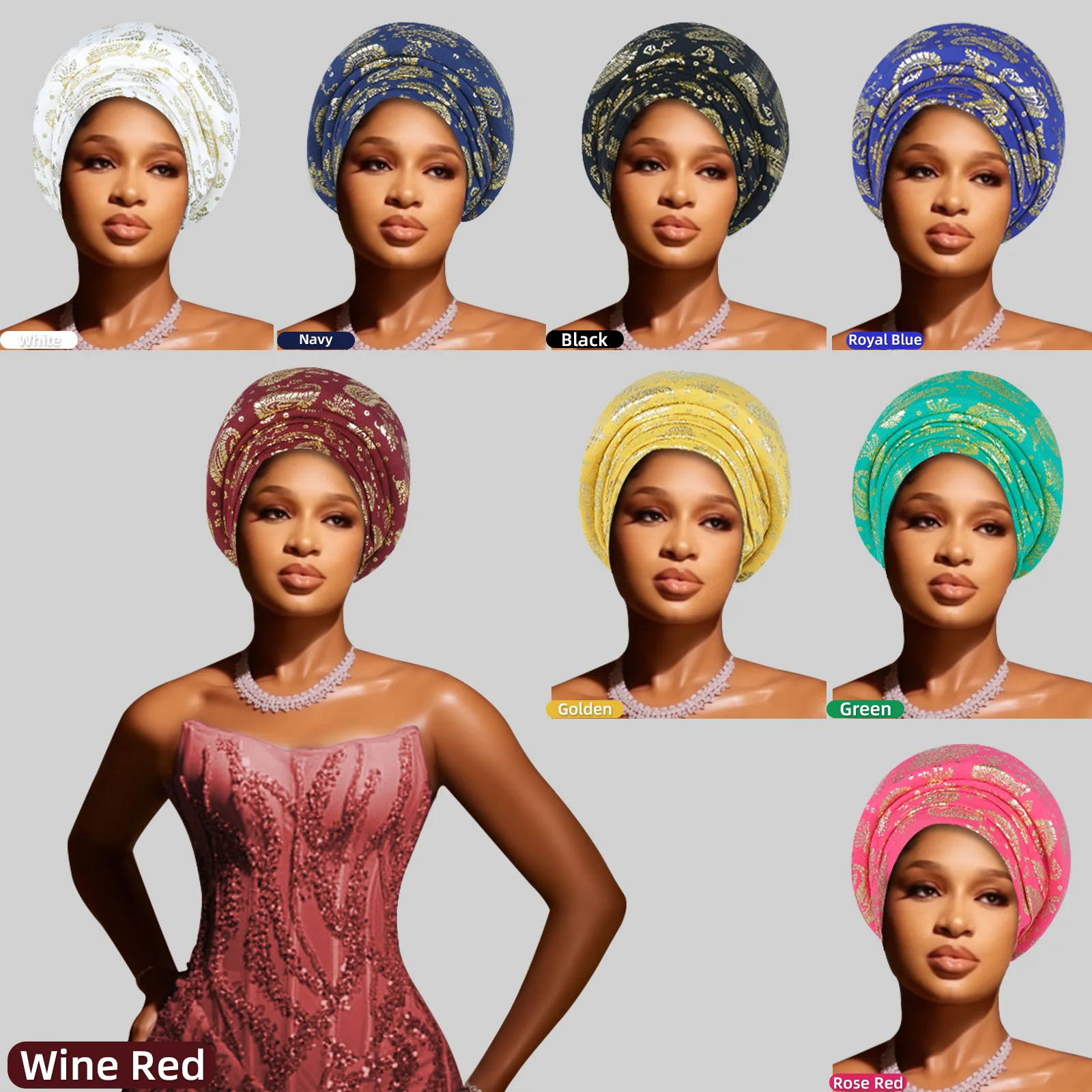 

Африканский головной убор в нигерийском стиле Aso Oke, женский хиджаб, повязка на голову, тюрбан, химиотерапия, шапки Gele Femme, шарф, высокое качество для свадебной вечеринки