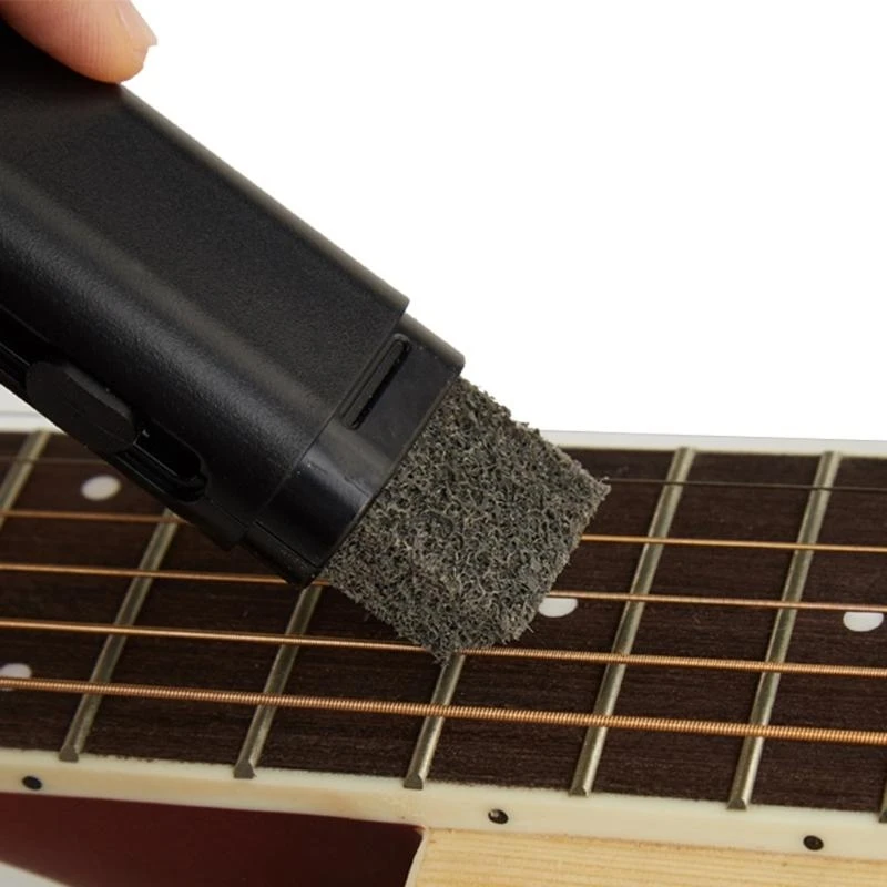 Double Head Guitar Strings Cleaner Eraser Rust Remover with Lubricants for Clean
