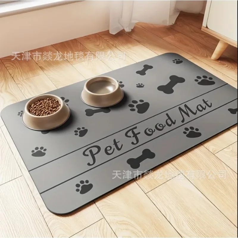 Pet Feeding Mat-Absorbent Placemat for Food and Water Bowl, with Waterproof Rubber Backing, Quick Dry Mat Dog Cat