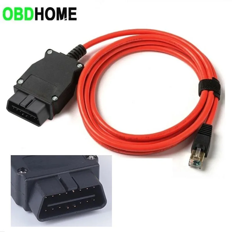 ENET Cable de interfaz de cabezal de cristal, conector de diagnóstico de coche OBD oculto, enchufe adaptador de extensión de red, adecuado para BMW