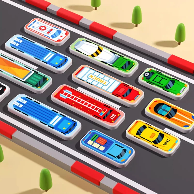 เด็กใหม่รถปริศนาเกม Huarong แผนที่คิดการฝึกอบรมเกม Montessori ของเล่นเด็กของเล่นเพื่อการศึกษาเกมแข่งรถของเล่น