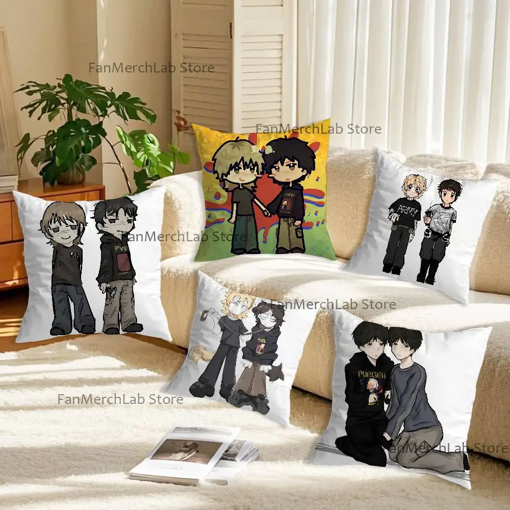 

A-Artyom and N-Nikita FanartS Pillow Case Plush Fabric Soft Pillowcase Double Sided Print Sofa Cushion Cover Throw