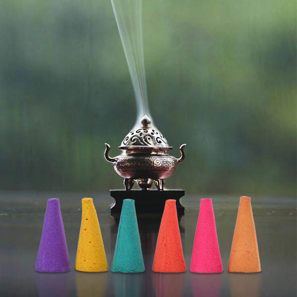 600-60PCS Mixed Waterfall Smoke Backflow Incense Cone Incense Cone Lavender Multi-scented For Places Tea Room Yoga Room Bedroom