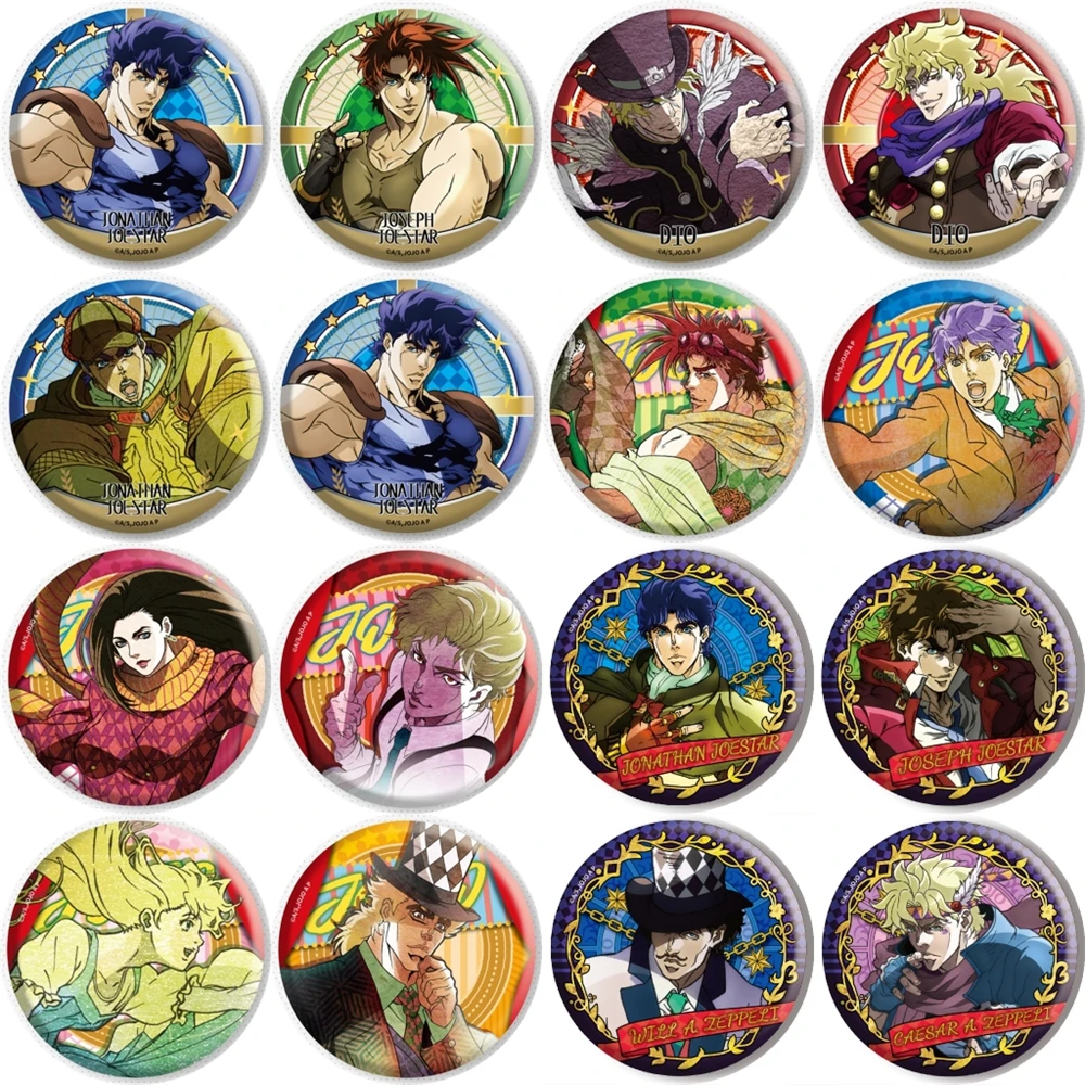 

58mm Anime JoJo's Bizarre Adventure Stardust Crusaders Oil Painting Style Cosplay COSTUME Badge Pin SPTE Tinplate Brooch﻿ Gilf