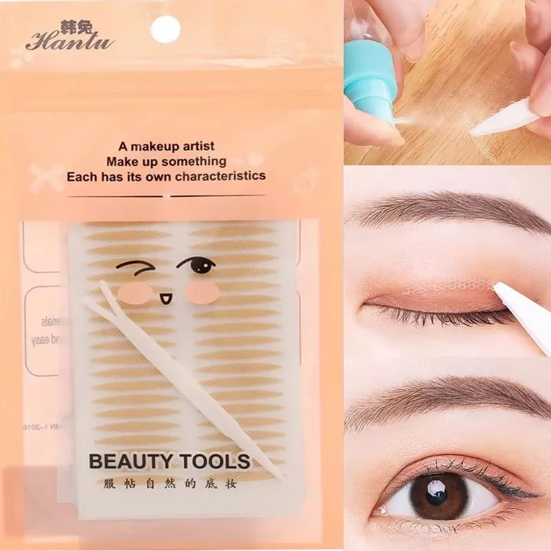 1/3/6bag Lace Mesh Eyelid Stickers Breathable Natural Double Eyelid Tape Big Eyes Lift Beige Strips Self-adhesive Eyes Tools
