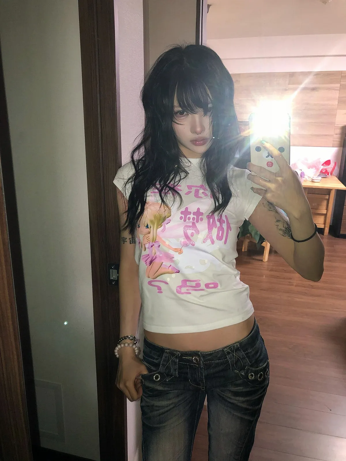 Tonngirls Y2k-Tops mit japanischem Aufdruck, grafische Oberteile für Damen, kurzärmelige Baumwoll-T-Shirts, ästhetische 2000er-Jahre, lustige, lässige Vintage-Tops, koreanisch – Detail 4