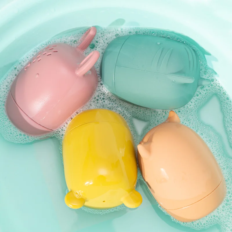 Baby Shower Cartoon Animal Toys Baby Shower Toys Distraction Floating Silicone Bath Toys Drip Soft Silicone Bath Toys