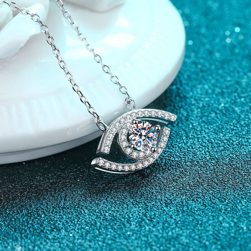 NeeTim Real Moissanite Pendant Necklace For Women 925 Sterling Silver Pass Diamond Tester Wedding Party Bridal Fine Jewelry Gift