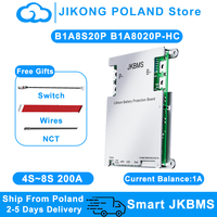 JIKONG BMS B1A8S20P 12V 4S~8S Active Balancer Current 1A with Heat CAN RS485 BT for Lifepo4 Lto Li-ion Battery Pack Smart JKBMS