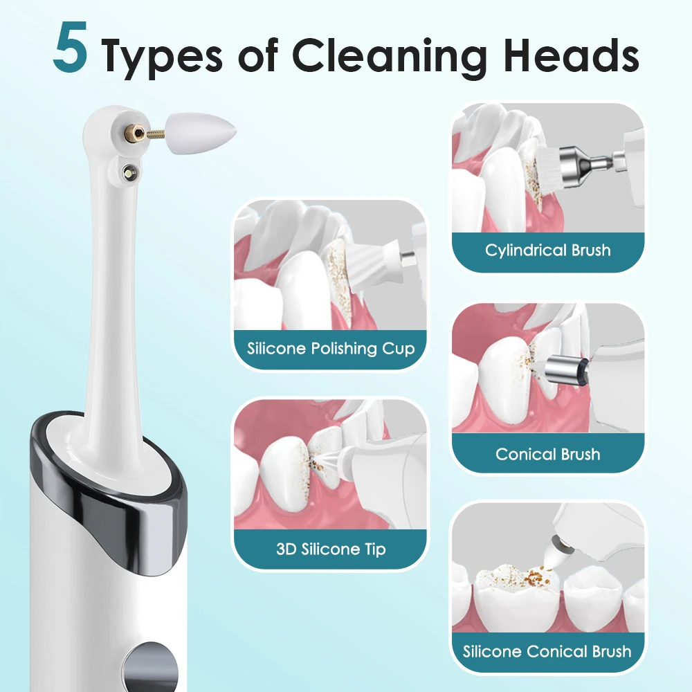 Electric Tooth Polisher Dental Scaler Rechargeable Rotating Toothbrush Tartar Plaque Remover Teeth Whitening Cleaning Tools