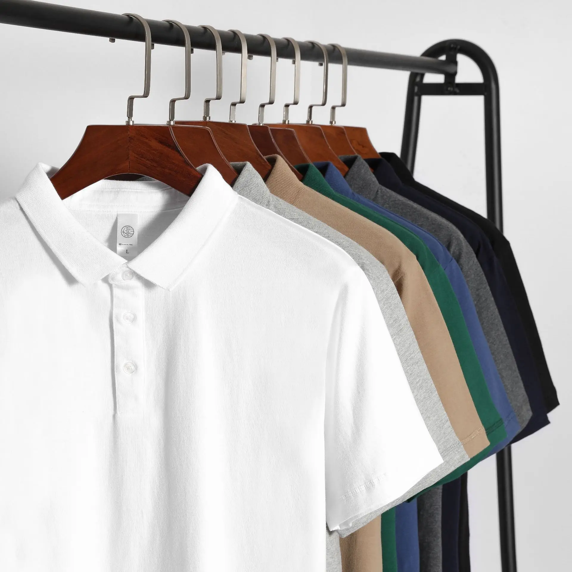 Business Casual Men's Shirt Japanese Heavy Button Lapel T-Shirt Cool Sensation City Walk Suitable for Women Clean Fit Style