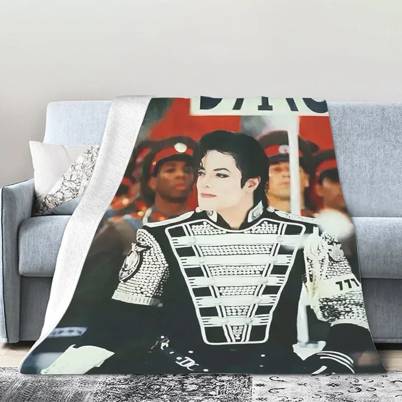 

Bed Blanket Sofa Michael Jackson Microfiber Bedding King Size Knee Fleece Camping Nap Warm Winter Fluffy Soft Blankets