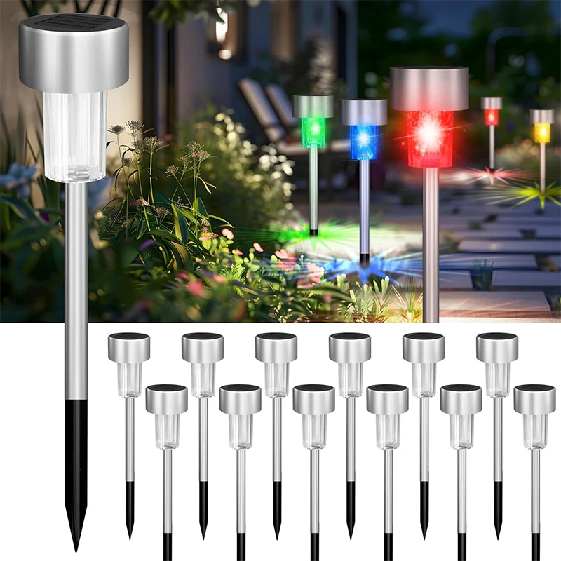 

Solar Lights Outdoor Waterproof,10 Pack Stainless Steel LED Garden Light for Patio, Lawn, Yard and Landscape