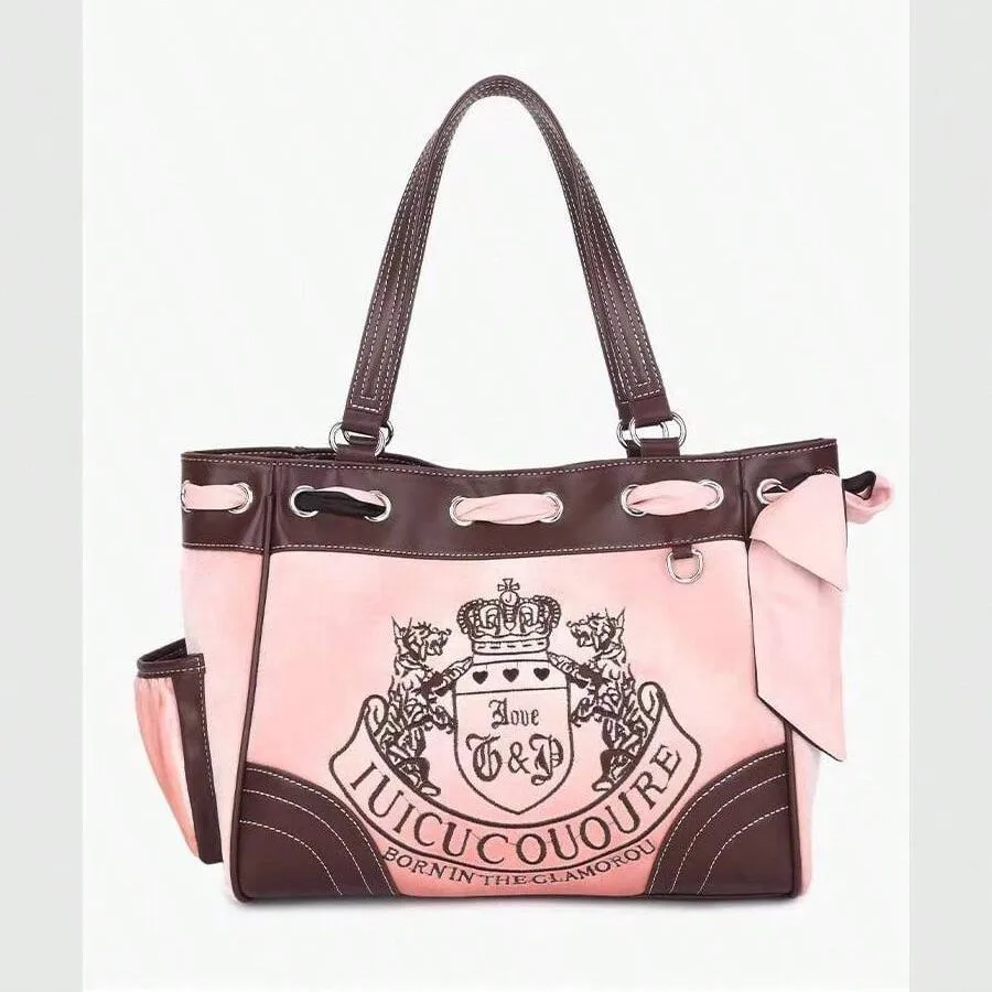 

Women Vintage Boston Bag Y2K Chic Embroidery Shoulder Bag Ladies Large Capacity E-girls Tote Bags Shopping Handbags