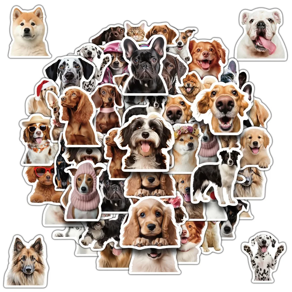 10/30/50pcs cute puppy expression stickers - waterproof and scratch-resistant cup, computer luggage case, cartoon decorative