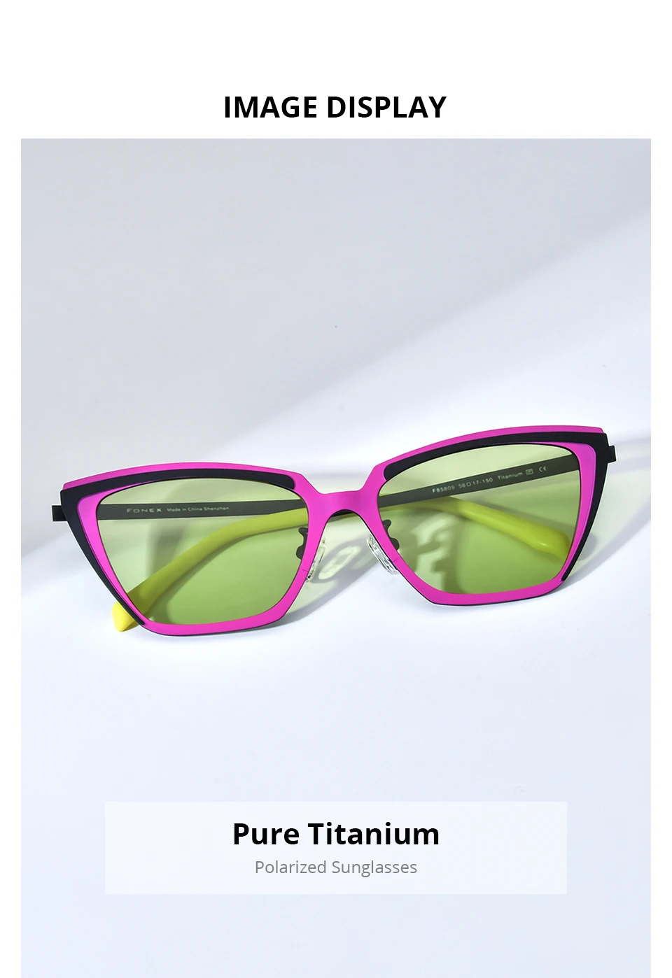 FONEX Titan-Sonnenbrille für Damen, neu im trendigen Markendesign, polarisierte Cateye-Sonnenbrille, hochwertige japanische Cat-Eye-Sonnenbrille 85850 – Detail 14