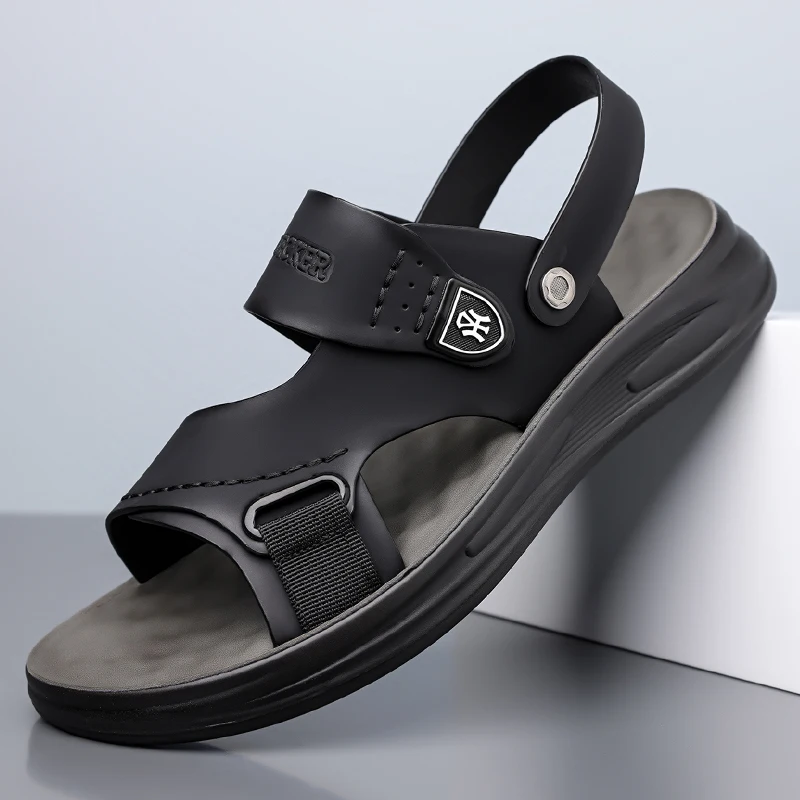 

Thickened Footbed Men Flip Flops Relieve Foot Pressure Non-slip Thong Slippers Durable Footwear for All-day Long Wearing