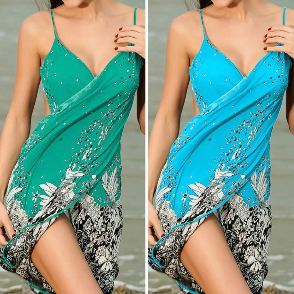 Elegante Cruz Design Swimwear Cover-Up Dress, Skin-touch Bikini Dress