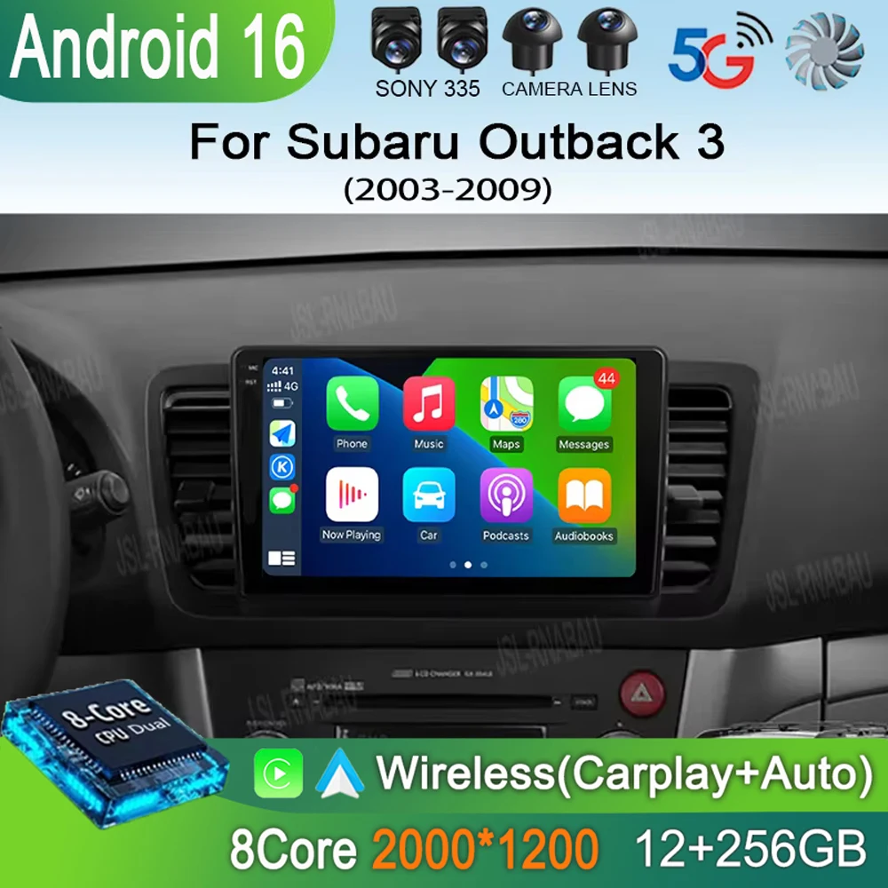 Car Radio Android 16 Stereo For Subaru Outback 3 Legacy 4 2003-2009 Multimedia Video Player Navigation GPS 2din 2 DIN Head Unit