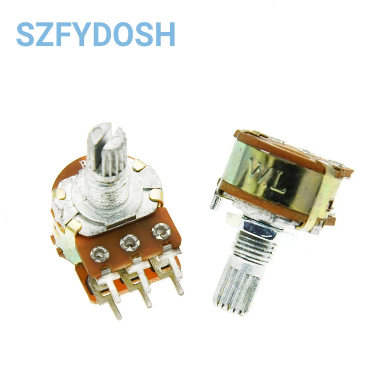 5pcs WH148 B 1K 2K 5K 10K 20K 50K 100K 500K 6PIN Double Potentiometer 15MM