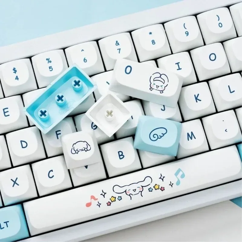 Sanrio Cinnamoroll Ma Keycap Xda Pbt Mechanical Keyboard Key Caps Girls Kawaii Diy Keycaps 68/75/96/98/100 Keys Gaming Supplies