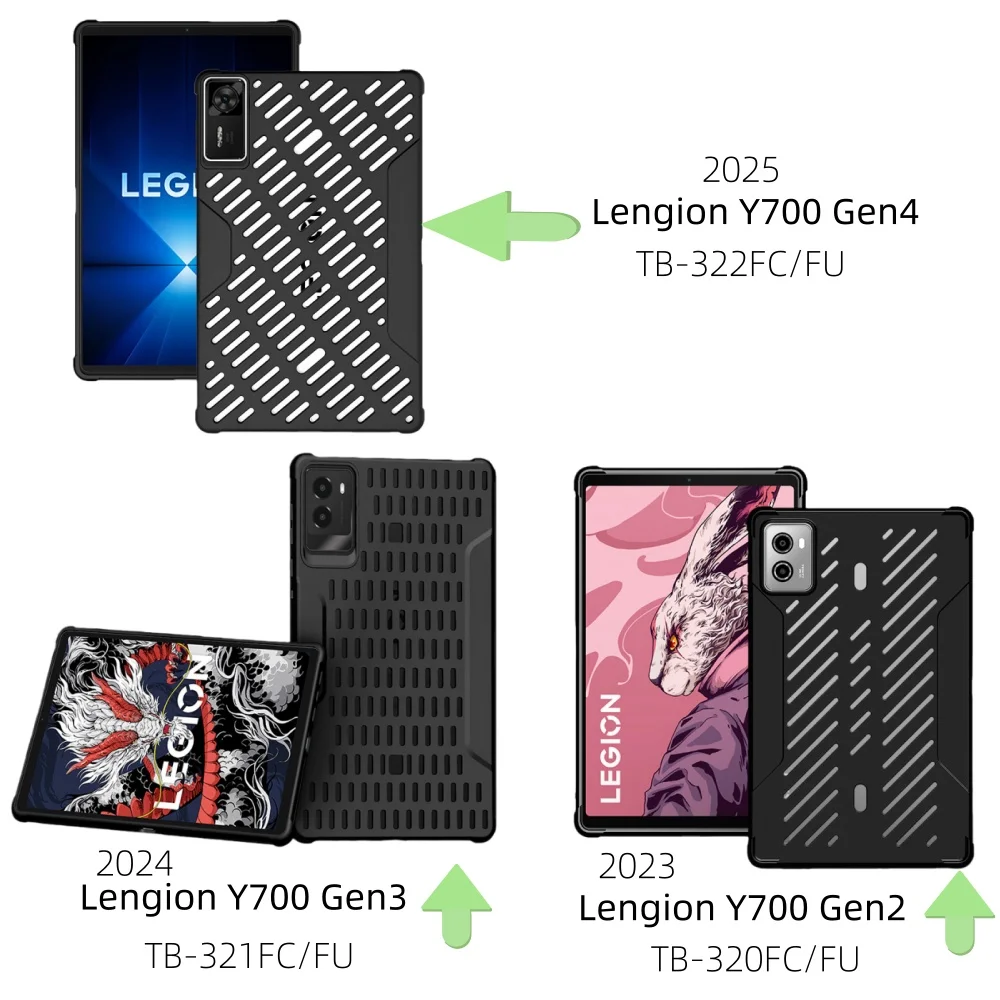 غطاء قلاب لجهاز Lenovo Legion Y700 حافظة كمبيوتر لوحي Gen4 Gen3 Gen2 8.8 بوصة غطاء خلفي ناعم من مادة البولي يوريثان الحراري لجهاز Legion Tab Gen 4 3 2 حافظة حماية