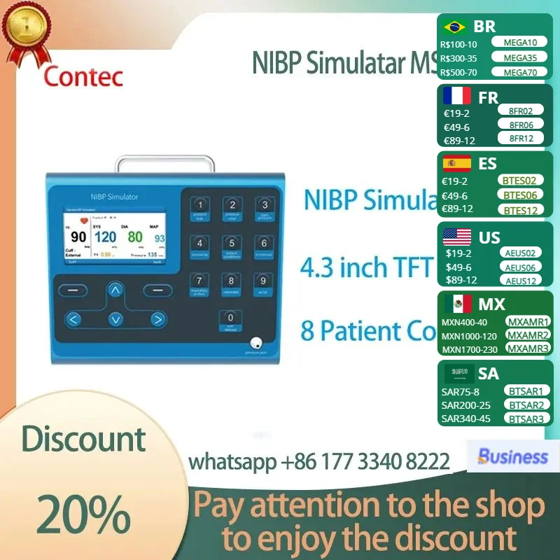 

CONTEC MS100 MS200 MS400 SPO2 PR NIBP ECG IBP TEMP Simulator Biomedical Non-Invasive Simulation Simulate Machine