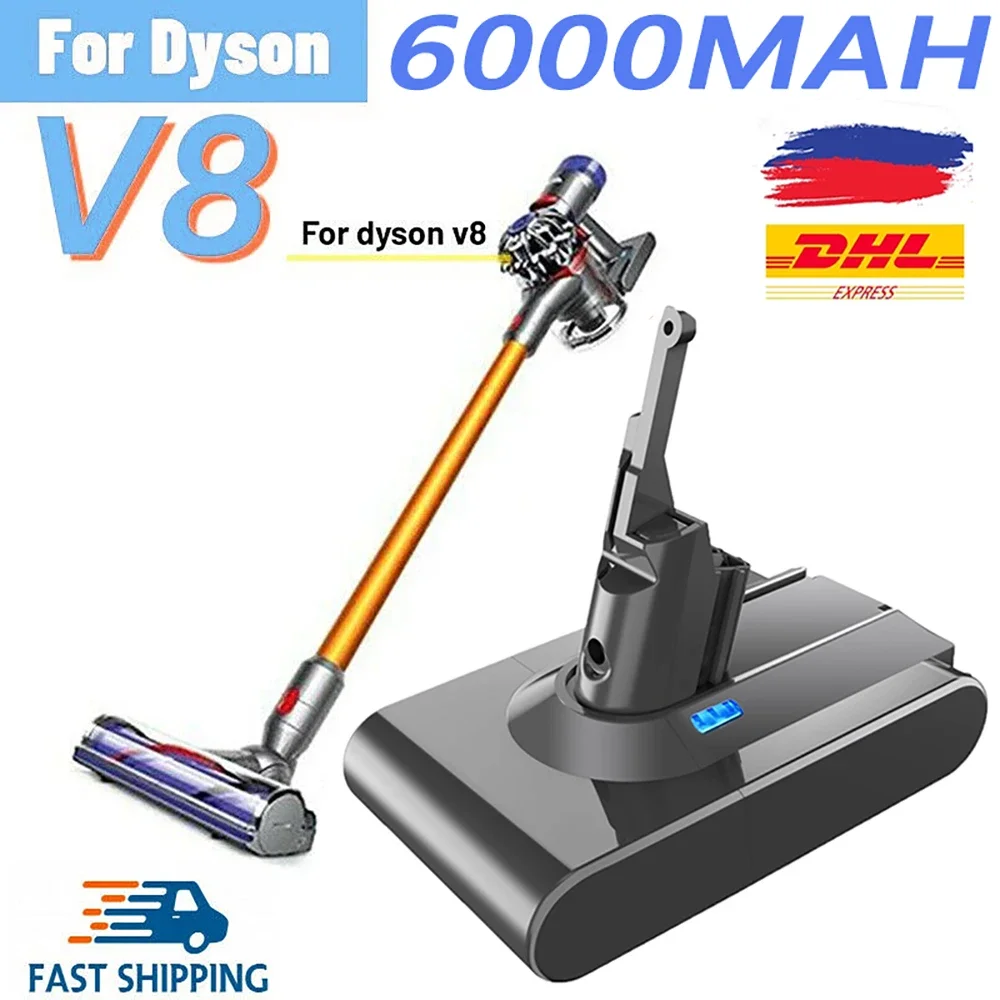 

Оригинальный сменный аккумулятор 21,6 в 6000 мАч/8000 мАч для пылесоса Dyson V8 Absolute, ручной пылесос для Dyson V8 SV10, аккумулятор