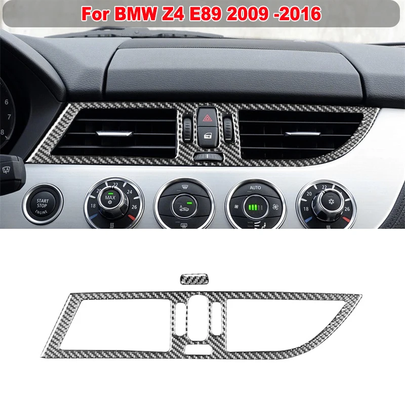 

Real Carbon Fiber Central Air Outlet Panel Decoration Cover Trim Sticker For BMW Z4 E89 2009 -2016 Interior Car Accessories