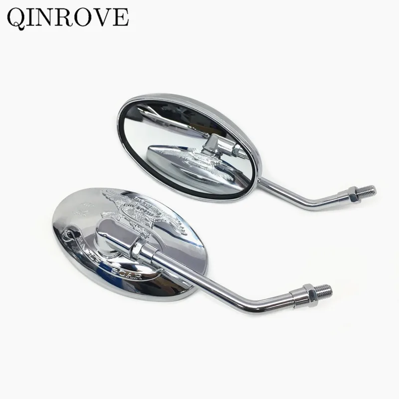 Black Chrome Motorcycle Rearview Mirrors ABS 8/10MM Universal Mirror For Suzuki SV650 Intruder SV400 Honda Hornet 600 900 Shadow