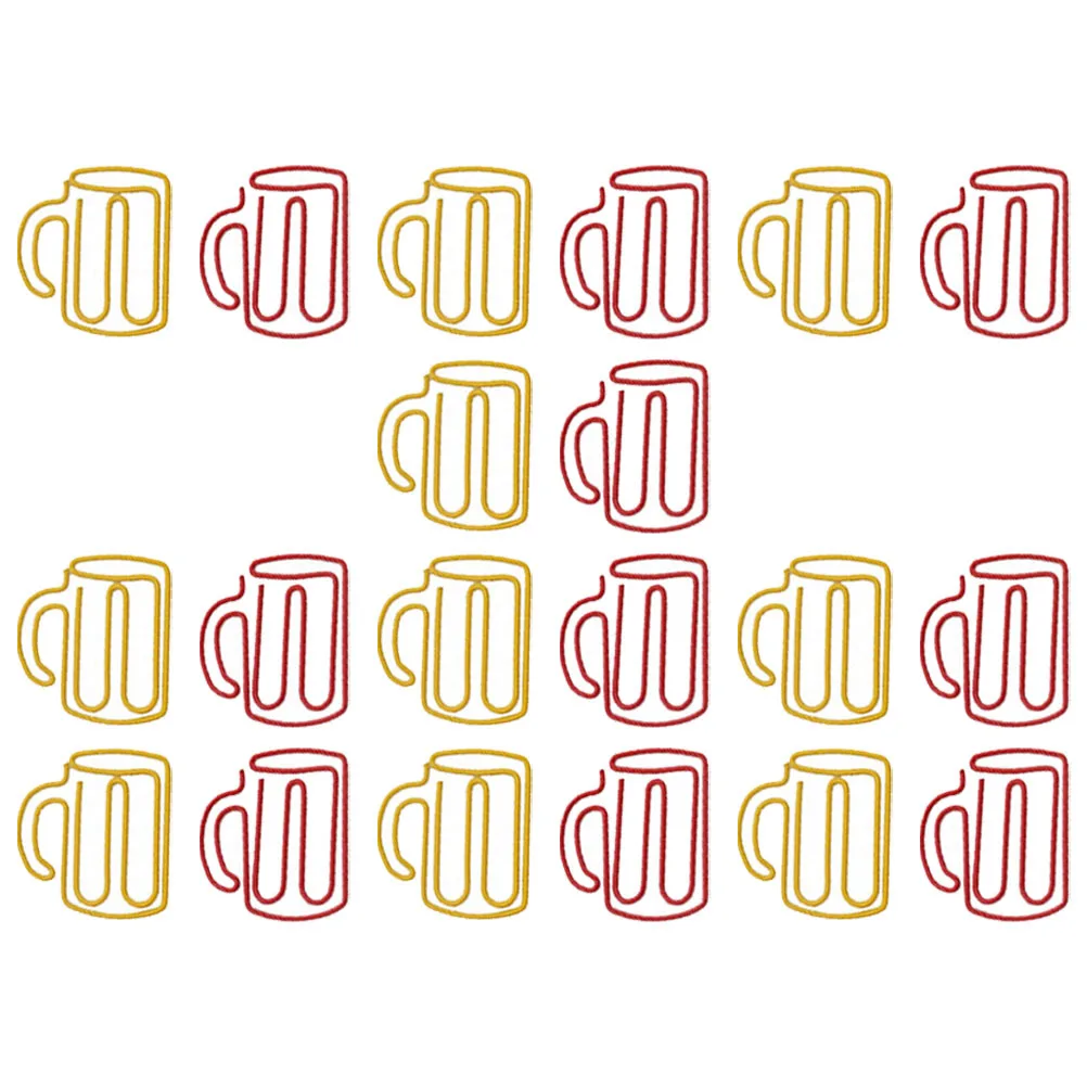 

20Pcs Alloy Paper Clips Creative Cup-Shaped Clamps for Home Office Use Rust-Resistant Binding Clips for Notes Photos Cards