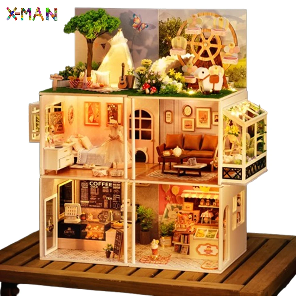 DIY Hut Small Scene Miniature 3d Three-dimensional Building Model Combination House Creative Gift Adult Children's Toys