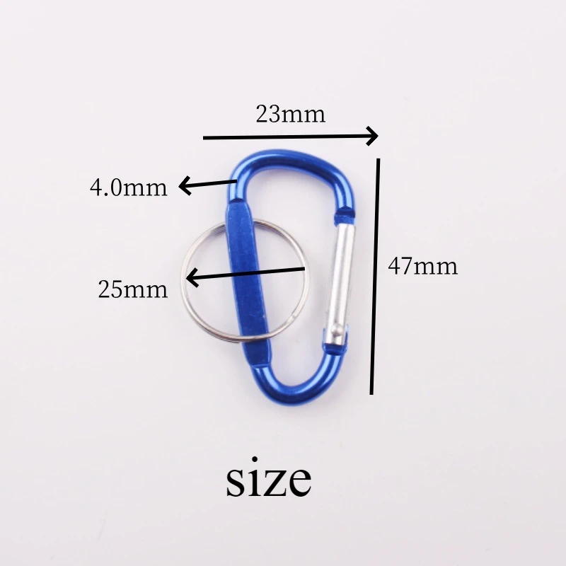 100 قطعة شعار مخصص مجاني Carabiners المفاتيح حلقة صغيرة Caribeaner كليب تعزيز هدية المفاجئة هوك D شكل حلقة شخصية