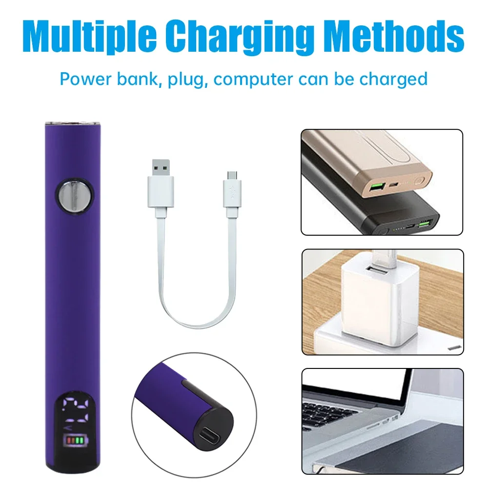 Digital 510 Electric Soldering Iron 510 Thread Battery Cart Pen Preheating Battery Three Level Voltage Adjustment Battery Pole