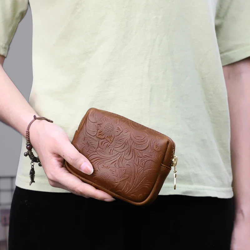 المرأة محفظة نسائية للعملات المعدنية جلد طبيعي الإناث سستة السفر المنظم حقيبة صغيرة المرأة حقيبة التخزين محافظ جلدية ناعمة صغيرة