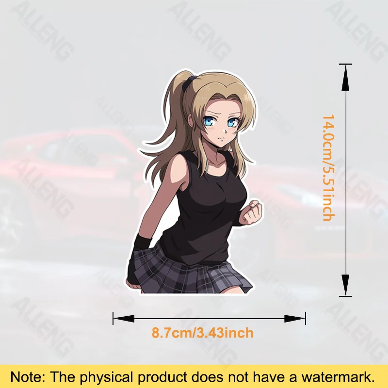 1 قطعة أنيمي نمط شقراء فتاة ملصق أسود تانك الأعلى منقوشة تنورة لاصق مائي لأجهزة الكمبيوتر المحمول الهاتف الزخرفية #3