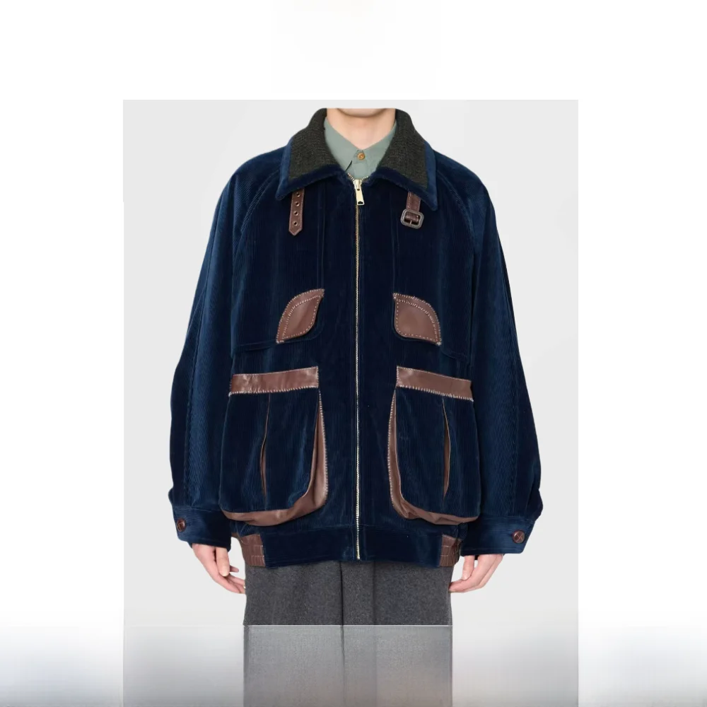 

Kolor Arima One Вельветовый джет с несколькими кетами и воротником-стойкой Youth Sle Long Sve на молнии Осенний внешний...