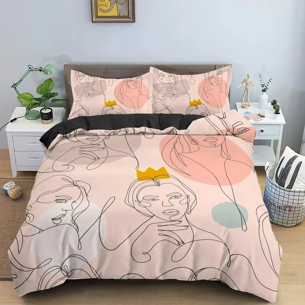 3D Abstract Bedding Set Human Faces Texture Duvet Cover Bedroom Comforter Covers With Pillowcase Single King Home Textile  3PCS