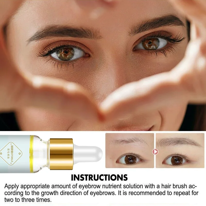 Schnelles Augenbrauenwachstumsserum, Wimpern-Haarwachstum, Anti-Haarausfall-Produkt, verhindert Haarausfall, volleres, dickeres, verlängertes Augenbrauen-Make-up