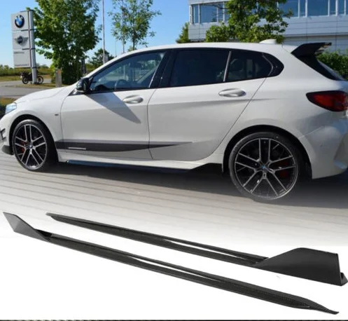BMW F40 118i M135i ハッチバック 20UP リアルカーボンサイドスカート延長スポイラー