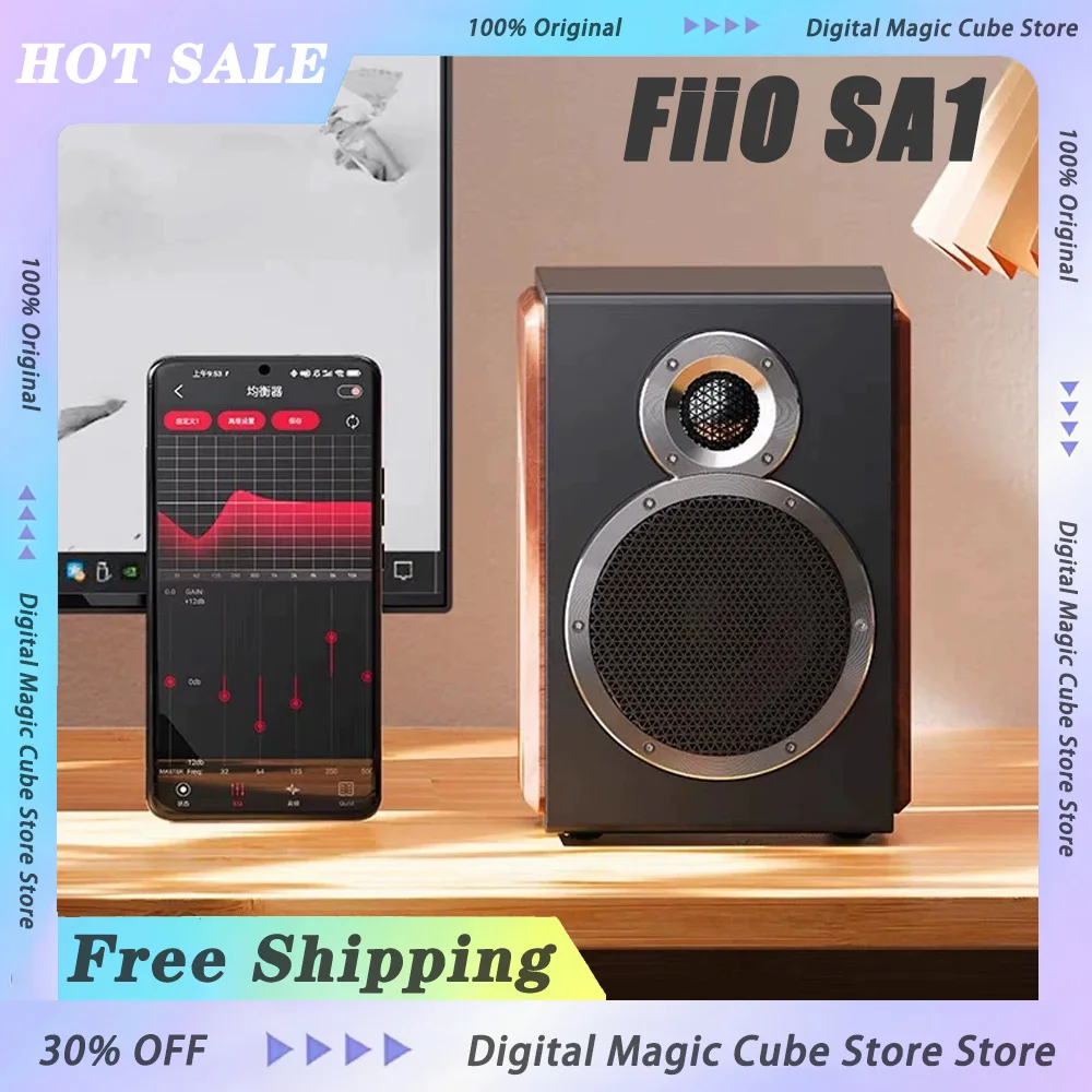 

FiiO SA1 Active Speaker Desktop Bluetooth Speaker HIFI Sound Quality 31 Segment High-precision Lossless Customize PEQ LDAC APP