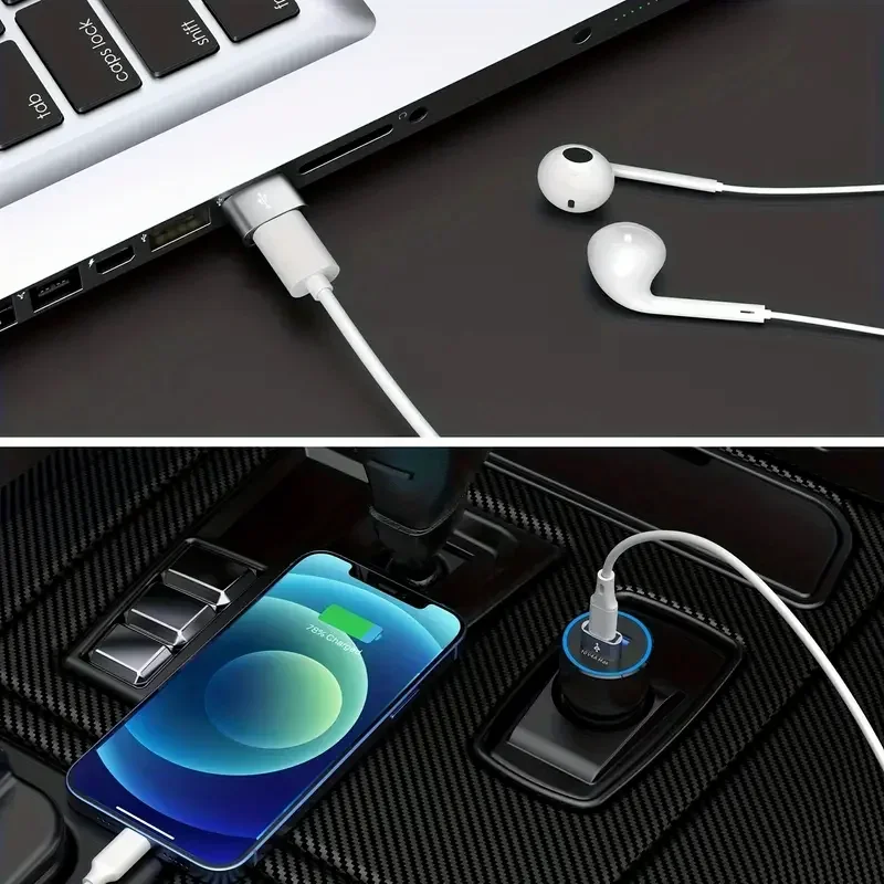 5pcs OTG USB to USBC Adapters Durable Metallic Build Universal Compatibility Including Macbook Samsung S24 IWatch AirPods