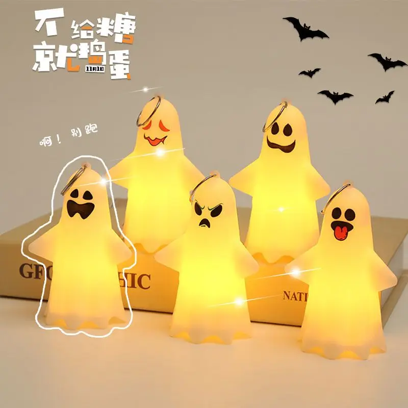 2023 New Halloween Cute Ghost Night Lamp Decorative Ornaments LED Electronic Candle Light Party Prop Gift Room Decor Accessories