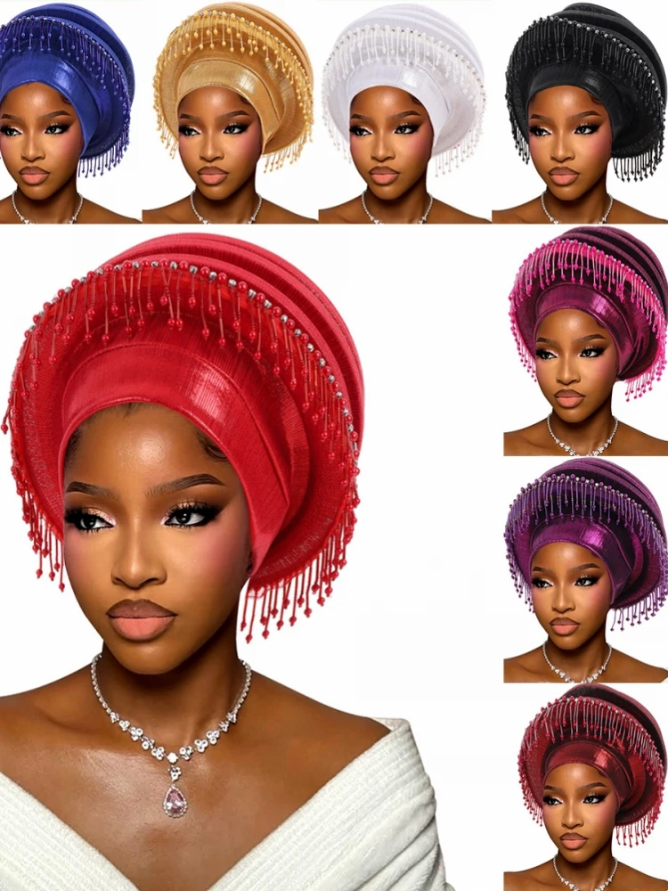 

Африканские головные платки для женщин, тюрбаны с узлами, нигерийские головные уборы, головные платки для вечеринок, свадебные головные уборы, авто-гели, тюрбаны.