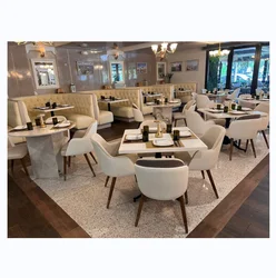 Conjunto de móveis de jantar de estofamento de restaurante de hotel de luxo de design moderno