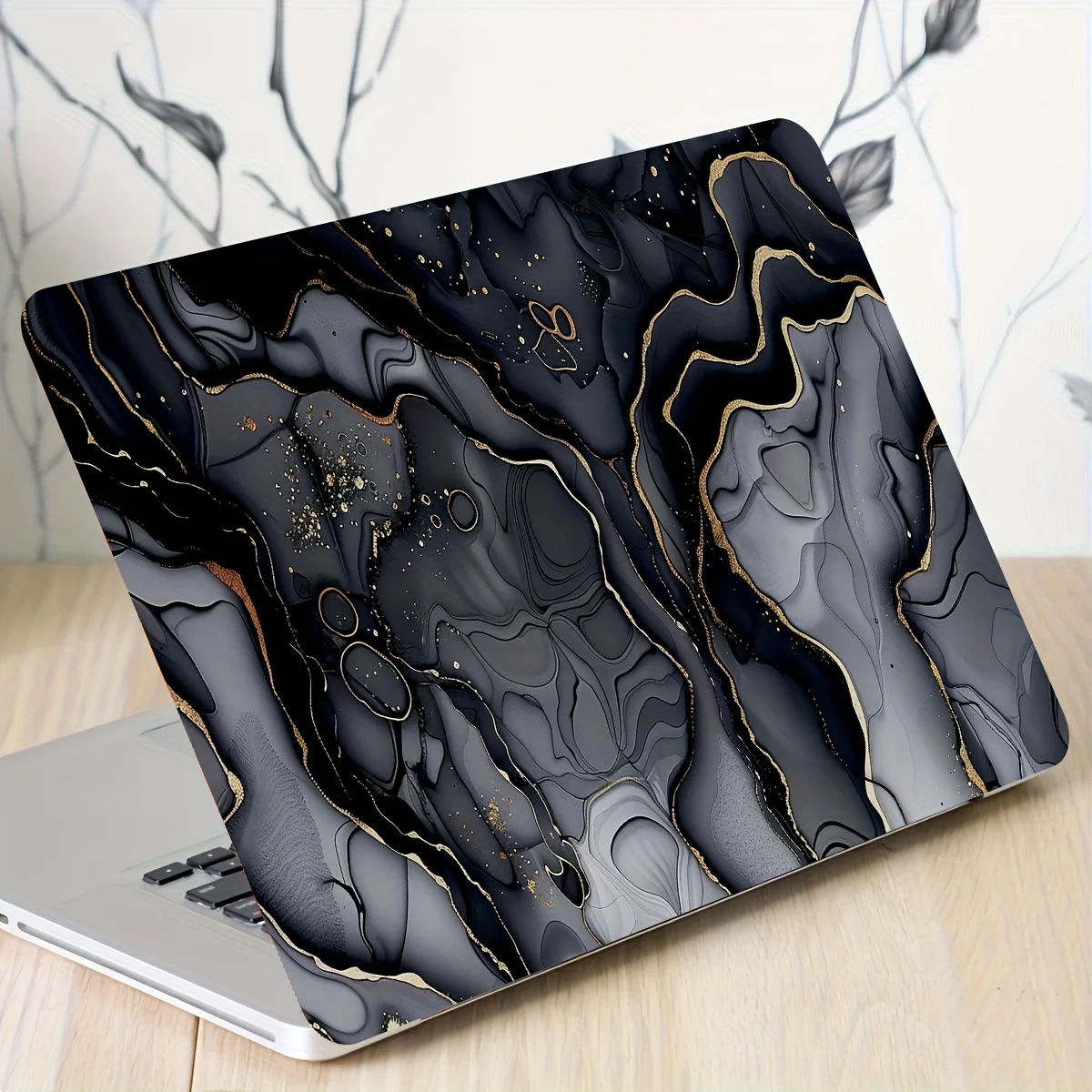 2-Piece Laptop Art Decal Marble Pattern Case, Universal Netbook Skin Sticker Non-reusable Laptop Skin Sticker Decal Waterproof