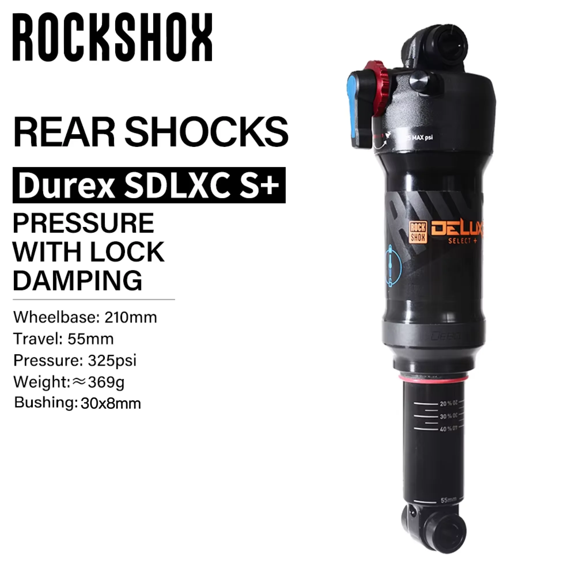 ROCKSHOX Deluxe Select+ AIR SPRUNG SHOCK MTB BIKE REAR SHOCK
